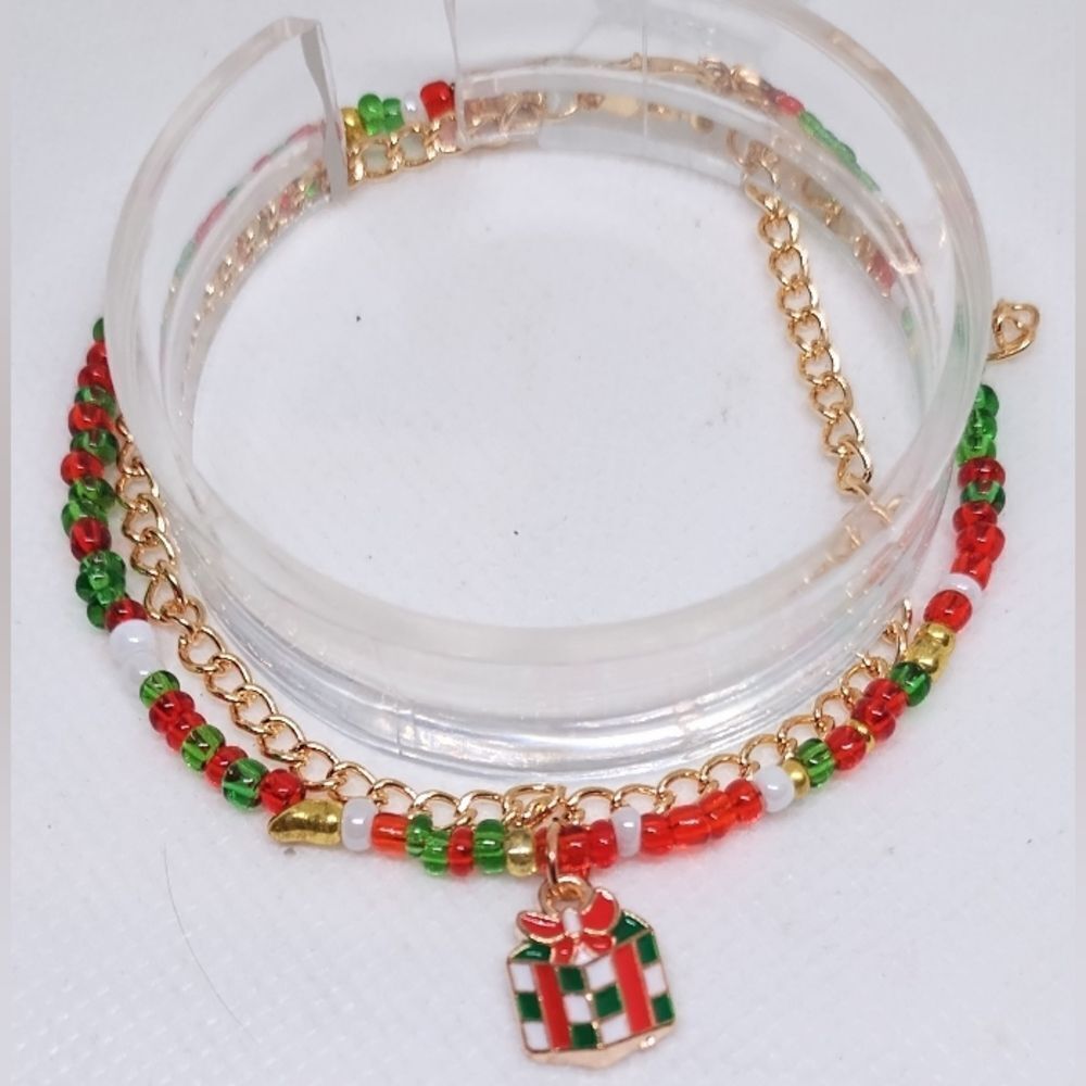 Christmas‎ earrings present beaded new e72